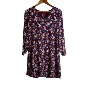 Madewell floral long sleeve shift dress Size xxs